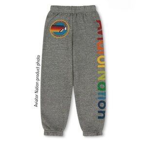 Aviator Nation Gray Joggers with Colorful Logo